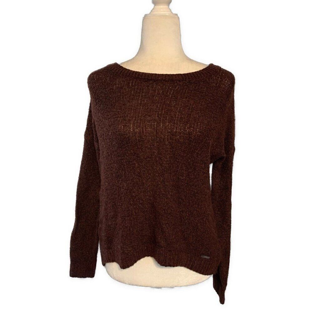 abercrombie fitch Womens Solid Plum Purple Long Sleeve Sweater Top Xs